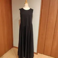IEDIT ブラック ノースリーブ ロングワンピース