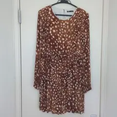ZARA　ワンピース　鹿柄　Lサイズ