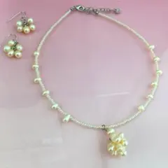 淡水パール  チョーカー&ピアス