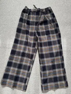 週末セール　niko and… チェックワイドパンツ