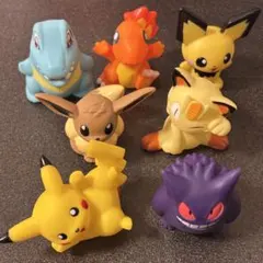バンダイ 初期 ポケモンキッズ 指人形 ソフビ 7体 まとめ売り 当時物