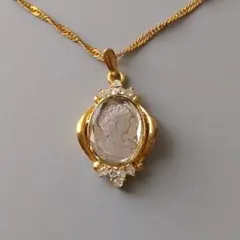 カメオ ネックレス ラインストーン