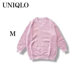 『ユニクロ』 ボリュームVネックロングセーター 【M】 ニット ゆったり