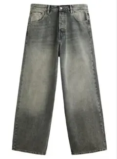 ZARA スーパーバギーフィットジーンズ ブルーグリーン EU42(JP32)