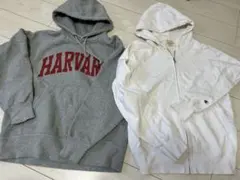 パーカーセット（グレー・ホワイト）メンズM