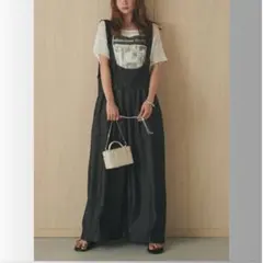 ☆エシカ 新品タグ フロントジップデニムサロペット オールインワン 