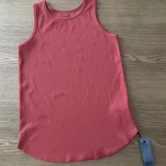 新品未使用JEANASIS オレンジリブタンクトップfreeサイズカップなしのサムネイル
