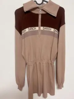 ダーリッチ Darich ジッパー付き長袖ニットワンピース