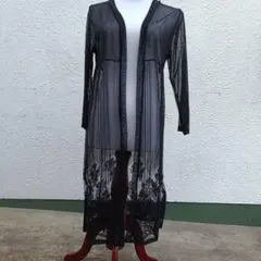 （新品未使用）黒のレースロングカーディガン