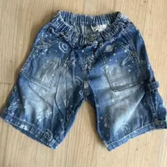 宇宙柄デニムハーフパンツ 140サイズ