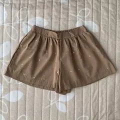 ブラウン ゴールドハート模様 キュロット