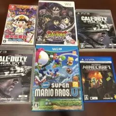 ゲームソフトセット（結界師, 桃鉄, CoD, マリオ, Minecraft）のサムネイル