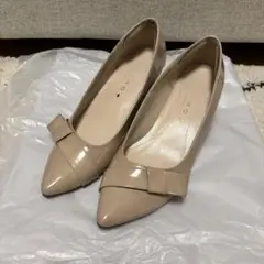 MELMO（メルモ） リボンパンプス　ベージュ