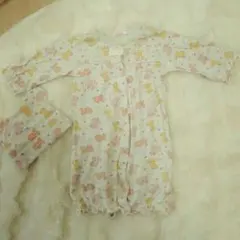 春秋生まれの赤ちゃんに♡2wayオール くまさん帽子つき♡新生児退院にも