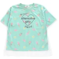 【値下げ】 ALGY 半袖Tシャツ　「総柄転写チュールドッキングT」のサムネイル