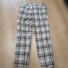 GLOBAL WORK チェック柄 ワイドパンツ M