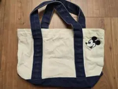 ミッキーマウス刺繍キャンバスバッグ