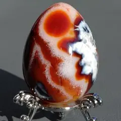 カーネリアン　ジオード　面白い模様◆　綺麗　台座付き　天然石　no,1155