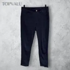【TOPVALU】　パーフェクトフィット　COOL スキニーパンツ　黒　無地