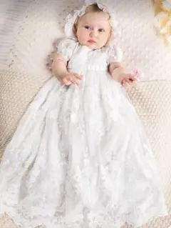 新生児セレモニードレス ボンネット付き