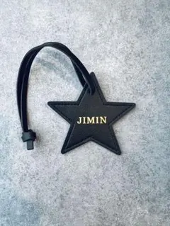 BTS JIMIN 星形レザー調チャーム キーリング