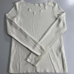 N.　エヌドット アイボリーVネックニット M 細見え 美品 長袖　M