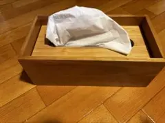 新品、未使用　無印良品　木製ティッシュボックス