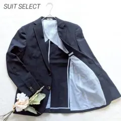 スーツセレクト　テーラードジャケット　紺　S 背抜き　シアサッカー　春夏用　通勤