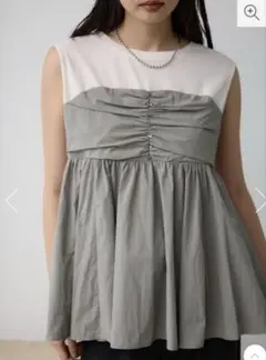 AZUL BY MOUSSY ギャザービスチェレイヤードトップス