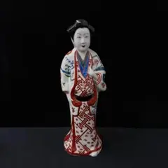 柿右衛門？江戸時代 古伊万里 細密細工 色絵美人人形 桜花文婦人 立像
