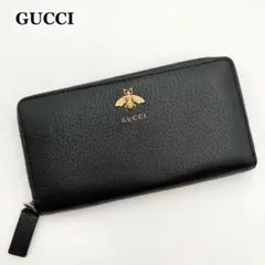 《極美品》グッチ アニマリエ 蜂 ビー ロゴ 長財布 ラウンド レザー 黒 2025年最新】グッチ 蜂 長財布の人気アイテム - メルカリ