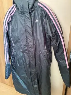 adidas グレーカーキベンチコート Mサイズ