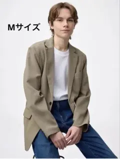 ウォッシャブルテーラードジャケット　GU Mサイズ　カーキのサムネイル