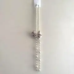 パールとリボンのネックレス