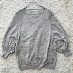 ✨美品✨ ビアズリー 22年 リネンニット リネン100% パフスリーブ 洗えるのサムネイル