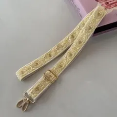 インド刺繍リボンスマホショルダー　クリーム