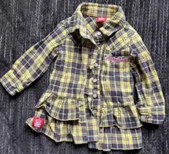 BABY DOLL フリル付きチェックシャツ 80