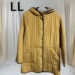 LLサイズ 中ボア、黄色の暖かいキルティングジャケット