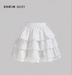 SHEIN ホワイト フレアスカート