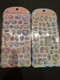 【正規品】コットンパフィーシール サンリオ キティ スヌーピー