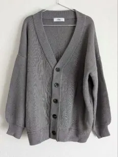 Loose グレー カーディガン Vネック