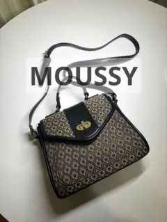 MOUSSY モノグラム ジャカード 2way ハンドバッグ ショルダー 黒のサムネイル