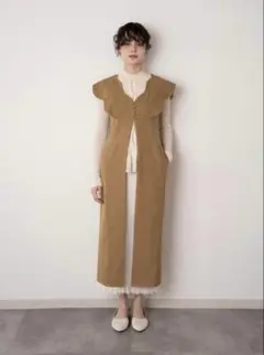 トップス euw nuance collar gilet / brown 新品未使用】euw nuance collar gilet / brown