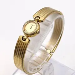 新品電池 SEIKO 腕時計 ゴールド ヴィンテージ バングル ブレスウォッチ