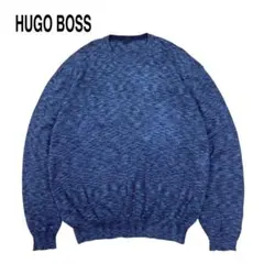 イタリア製 HUGO BOSS ウール ニット セーター 羊毛 ネイビーのサムネイル