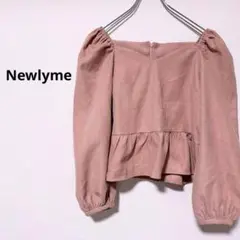 美品　Newlyme ピンク　トップス　長袖　肩ふんわり　S カジュアル