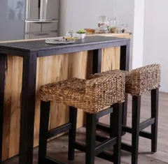 アジアン家具バリ カウンターチェア バナナリーフ ウォーターヒヤシンス カフェ