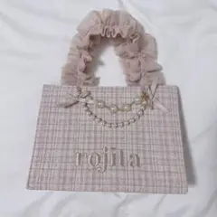 ROJITA ロジータ ノベルティ ツイードロゴバッグ ピンク ハンドバッグ