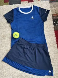 テニス用スカート付きワンピース M 青