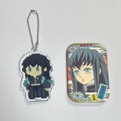 鬼滅の刃 まるかく缶バッジ 時透無一郎 ドットキーホルダー